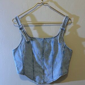 Wild Fable Light Blue Denim Crop Top